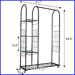 Heavy Duty Clothing Garment Rack Commercial Grade Clothe Rack with Wheels 3 Tier