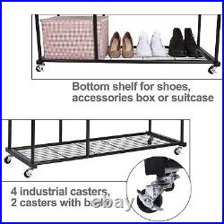 Heavy Duty Clothing Garment Rack Commercial Grade Clothe Rack with Wheels 3 Tier