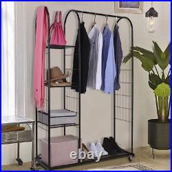 Heavy Duty Clothing Garment Rack Commercial Grade Clothe Rack with Wheels 3 Tier