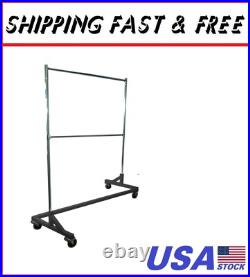 Heavy-Duty Commercial Grade Double-Bar Rolling Z Rack Garment Rack with Nesting