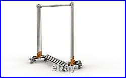 Heavy Duty Commercial Grade Single Bar Z Rack Clothing Garment Rolling 5 Foot