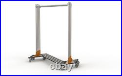 Heavy Duty Commercial Grade Single Bar Z Rack Clothing Garment Rolling 6 Foot