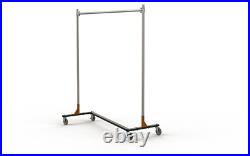 Heavy Duty Commercial Grade Single Bar Z Rack Clothing Garment Rolling 6 Foot