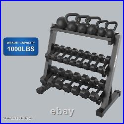 Heavy Duty Dumbbell Barbell Rack 3 Tier 1000lbs Weight Storage Racking Home Gym