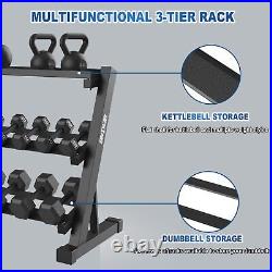 Heavy Duty Dumbbell Barbell Rack 3 Tier 1000lbs Weight Storage Racking Home Gym