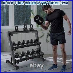 Heavy Duty Dumbbell Barbell Rack 3 Tier 1000lbs Weight Storage Racking Home Gym