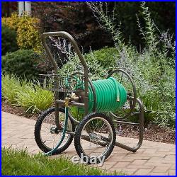 Heavy Duty Grade 2 Wheel Garden Hose Reel Cart, Holds 300ft 5/8'' of Hose