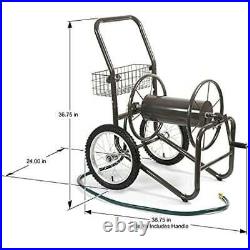 Heavy Duty Grade 2 Wheel Garden Hose Reel Cart, Holds 300ft 5/8'' of Hose