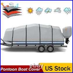 Heavy Duty Marine Grade 800D Pontoon Boat Cover Waterproof 21'-24' Pontoon Cover