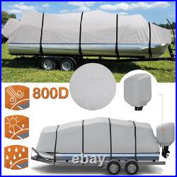 Heavy Duty Marine Grade 800D Pontoon Boat Cover Waterproof 21'-24' Pontoon Cover