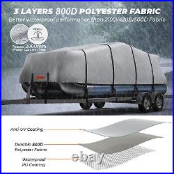 Heavy Duty Marine Grade 800D Pontoon Boat Cover Waterproof 21'-24' Pontoon Cover