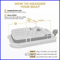 Heavy Duty Marine Grade 800D Pontoon Boat Cover Waterproof 21'-24' Pontoon Cover