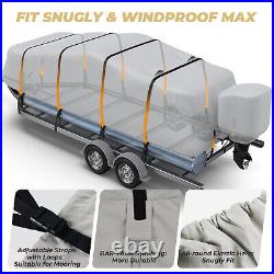 Heavy Duty Marine Grade 800D Pontoon Boat Cover Waterproof 21'-24' Pontoon Cover