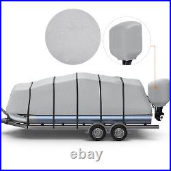 Heavy Duty Marine Grade 800D Pontoon Boat Cover Waterproof 21'-24' Pontoon Cover