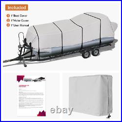 Heavy Duty Marine Grade 800D Pontoon Boat Cover Waterproof 21'-24' Pontoon Cover