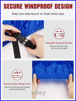 Heavy Duty Marine Grade Polyester Waterproof Boat Cover, All Weather Protection