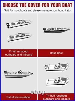 Heavy Duty Marine Grade Polyester Waterproof Boat Cover, All Weather Protection