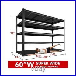 Heavy Duty Storage Shelves, 60 Wide, 5 Tier, Industrial Grade, 3000 LBS