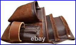 Heavy Duty Tool Pouch All Leather Reinforced Seams Professional Grade