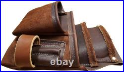 Heavy Duty Tool Pouch All Leather Reinforced Seams Professional Grade