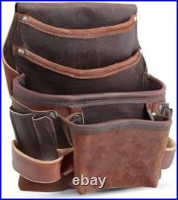 Heavy Duty Tool Pouch All Leather Reinforced Seams Professional Grade
