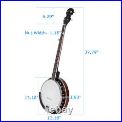 Heavy Duty Top Grade 5-string Banjo Professional Sapele Wood Metal US STOCK