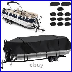 Heavy Duty Trailerable Pontoon Boat Cover, 20'2''-22' Marine Grade Waterproof Cov