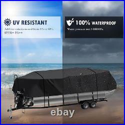 Heavy Duty Trailerable Pontoon Boat Cover, 20'2''-22' Marine Grade Waterproof Cov