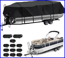 Heavy Duty Trailerable Pontoon Boat Cover, 20'2''-22' Marine Grade Waterproof Cov