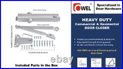 Heavy Duty/UL Listed Commercial Automatic Door Closer, Cast Aluminum Body OWEL