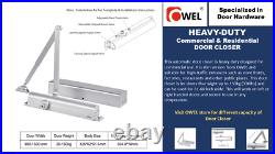 Heavy Duty/UL Listed Commercial Automatic Door Closer, Cast Aluminum Body OWEL
