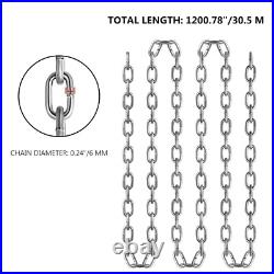 Heavy-Duty Zinc Plated Grade 30 Chain 30.5M Length, Scratch & Rust Resistant