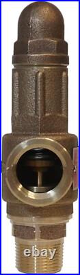 Heavy No Lead Heavy Duty Brass Pressure Relief Valve 75 PSI, Contractor Grade