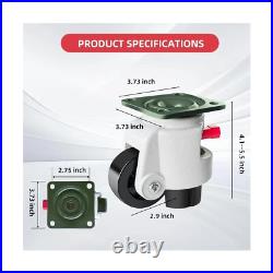 Industrial Grade Retractable Leveling Casters Set of 4, Heavy Duty Workbench