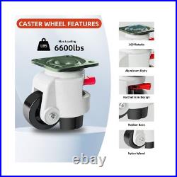Industrial Grade Retractable Leveling Casters Set of 4, Heavy Duty Workbench