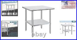 Industrial Heavy-Duty Stainless Steel Table Commercial-Grade 30 x 30 Inches