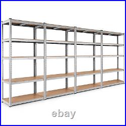 Ironmax 36x724PC Adjustable Heavy Duty 5Level Garage Tool Shelf 2000lbs Silver