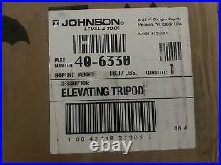 JOHNSON LEVEL 40-6330 Adj Elevating Tripod Aluminum 4' To 10' Height Heavy Duty