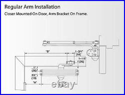 LYNN HARDWARE Medium/Heavy Duty Door Closer DC7016 Surface, Grade 1-ADA & UL 3