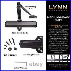LYNN HARDWARE Medium/Heavy Duty Door Closer DC7016 Surface, Grade 1-ADA & UL 3