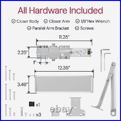 Lawrence Extra Heavy Duty Door Closer Commercial Grade 1 Pack, Aluminum (AL)