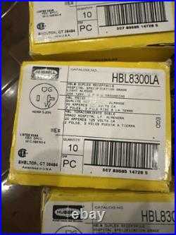 Lot-90Hubbell 8300IV Duplex Receptacle Ivory 20A 125V Heavy Duty Hospital Grade