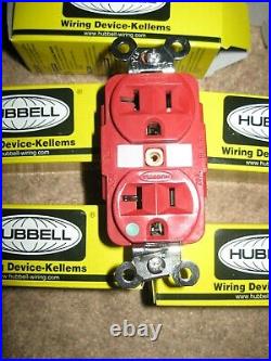 Lot of 10 New Hubbell Hospital Grade Heavy Duty Receptacles HBL8300RED 20 Amp