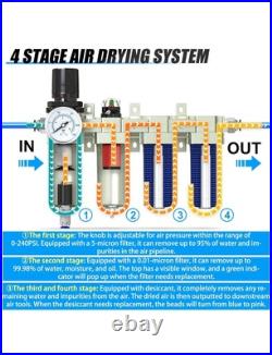 MEANLIN 1/2 NPT 4 Stage Heavy Duty Industrial Grade, Auto Drain Air Drying Syst