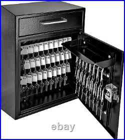Mail Boss Heavy Duty Grade Steel High Security Adjustable Key Cabinet, Black