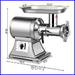 Meat Grinder Heavy Duty Stainless Steel Commercial Grade 1.5HP 1100W 550LBS/h