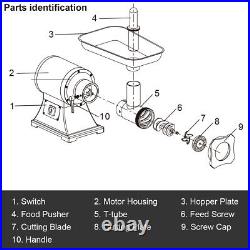 Meat Grinder Heavy Duty Stainless Steel Commercial Grade 1.5HP 1100W 550LBS/h