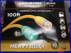 Monster 15A 125V 1875W 100ft Heavy Duty Professional Grade Power Cord BRAND NEW