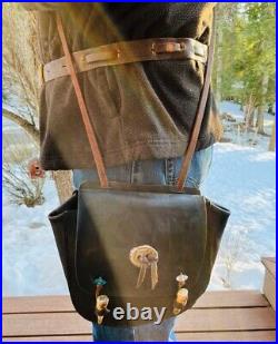 Mountain Man Possibles Bag, Heavy Duty Harness Grade Leather, Saddle Bag Style