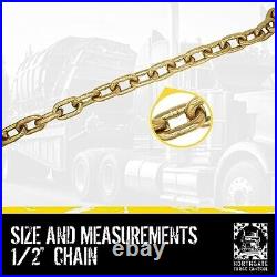 NCC Heavy Duty Tow Chain 1/2 x 20 ft, Grade 70 Chain, 11,300 lbs. WLL (2 Pack)